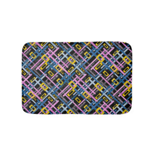 Seamless geometrical bright colours rectangular sh bath mat