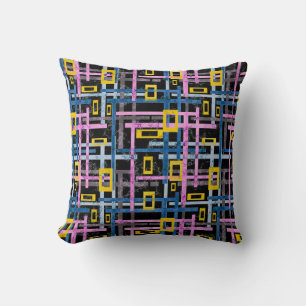 Seamless geometrical bright colours rectangular sh throw pillow