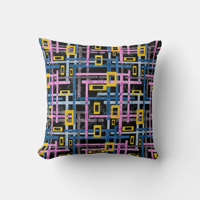 Seamless geometrical bright colours rectangular sh throw pillow (Front)