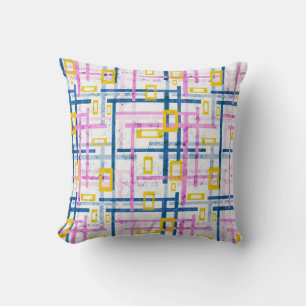 Seamless geometrical bright colours rectangular sh throw pillow