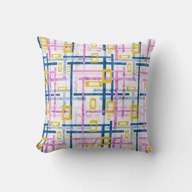 Seamless geometrical bright colours rectangular sh throw pillow (Front)