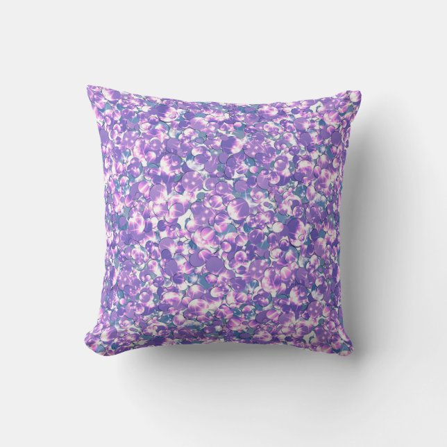 Seamless glitter sequins sparkle purple violet pat throw pillow (Front)