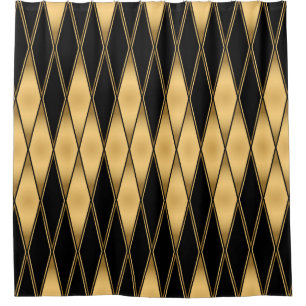 Seamless gold and black shapes pattern