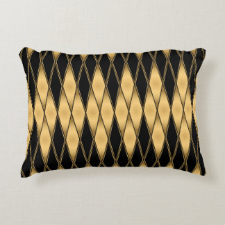 Seamless gold and black shapes pattern accent pillow
