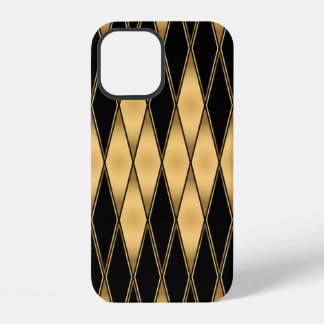Seamless gold and black shapes pattern iPhone 12 case