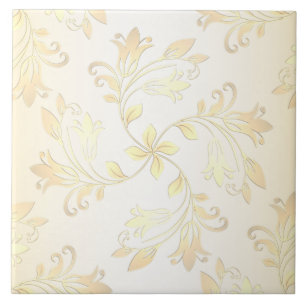 Seamless Gold Floral Ceramic Tile