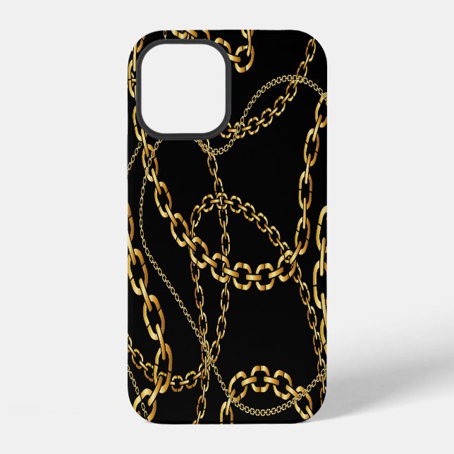 Seamless golden chain, elegant pattern. iPhone case (Back)