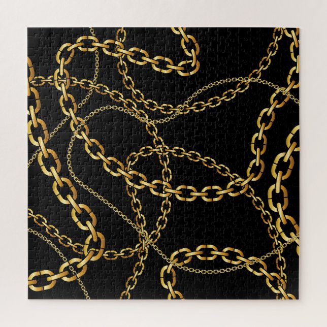Seamless golden chain, elegant pattern. jigsaw puzzle (Vertical)