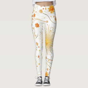 Seamless Golden Sun & Rays - with Abstract Star Leggings