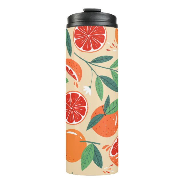 Seamless grapefruit pattern. Modern design. Vintag Thermal Tumbler (Front)