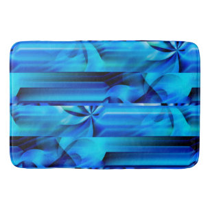 Seamless Graphic Design - blue black I Bath Mat