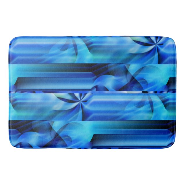 Seamless Graphic Design - blue black I Bath Mat (Front)