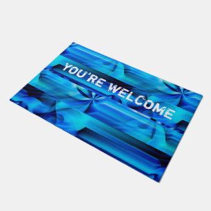 Seamless Graphic Design - blue black I Doormat