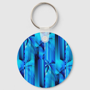 Seamless Graphic Design - blue black I Keychain