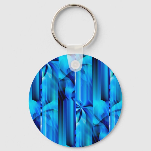 Seamless Graphic Design - blue black I Keychain (Front)