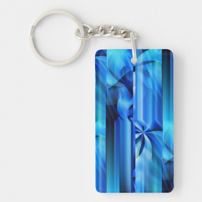 Seamless Graphic Design - blue black I Keychain (Front)