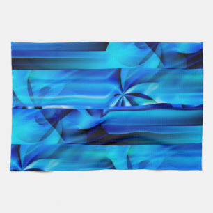 Seamless Graphic Design - blue black I Kitchen Towel