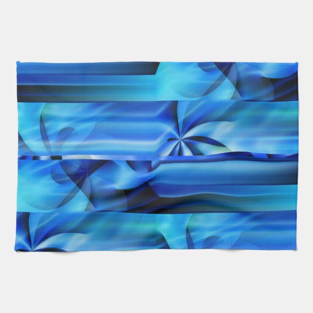 Seamless Graphic Design - blue black I Kitchen Towel (Horizontal)