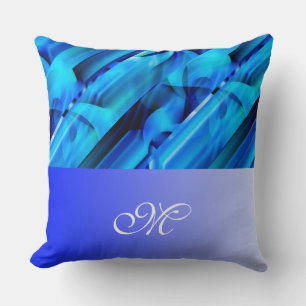 Seamless Graphic Design - blue black I Throw Pillow