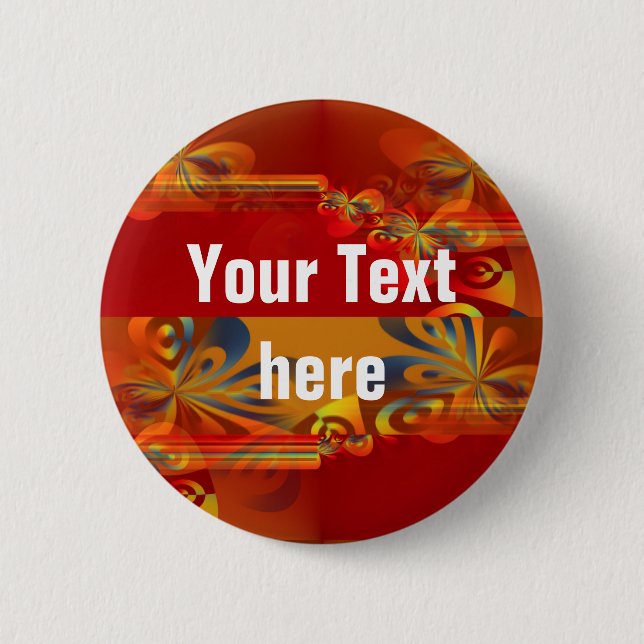 Seamless Graphic Design - red orange I 2 Inch Round Button (Front)
