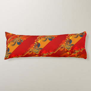 Seamless Graphic Design - red orange I Body Pillow