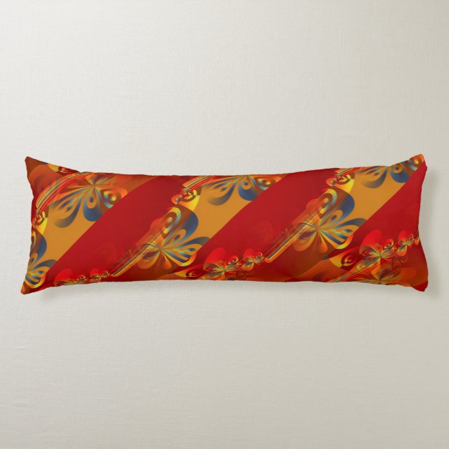 Seamless Graphic Design - red orange I Body Pillow (Front)