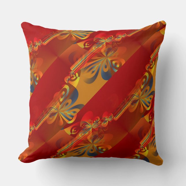 Seamless Graphic Design - red orange I Throw Pillow (Front)