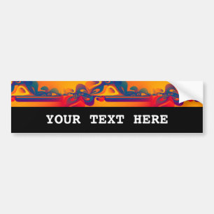 Seamless Graphic Design - yellow red I Bumper Sticker