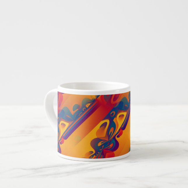 Seamless Graphic Design - yellow red I Espresso Cup (Front Left)