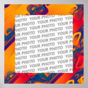 Seamless Graphic Design - yellow red I Poster