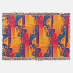Seamless Graphic Design - yellow red I Throw Blanket