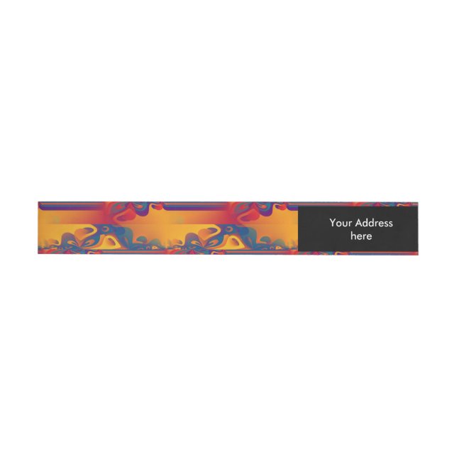 Seamless Graphic Design - yellow red I Wraparound Address Label (Individual)