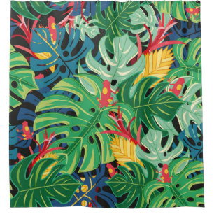 Seamless graphic pattern with leaves monstera and
