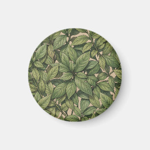 Seamless Green Leaf Botanical Vintage Pattern Magnet