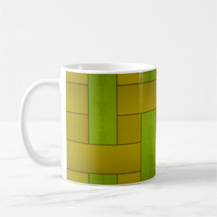 Seamless green yellow silk lined striped pattern m coffee mug