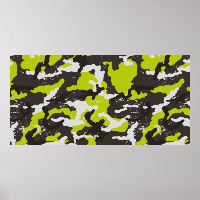 Seamless grunge camouflage background. Camouflage  Poster (Front)