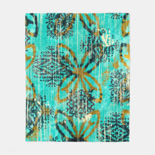 Seamless grungy tribal ethnic rug motif pattern. H Fleece Blanket