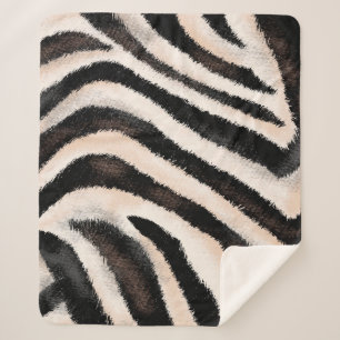 Seamless hand drawing zebra texture, animal print, sherpa blanket