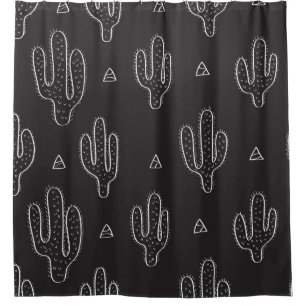 Seamless hand drawn dactus pattern with triangles