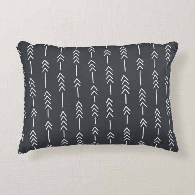 Seamless hand drawn geometric tribal pattern with  accent pillow (Front)