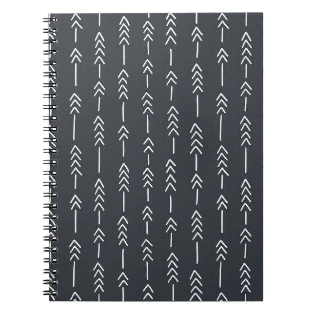 Seamless hand drawn geometric tribal pattern with  notebook (Front)