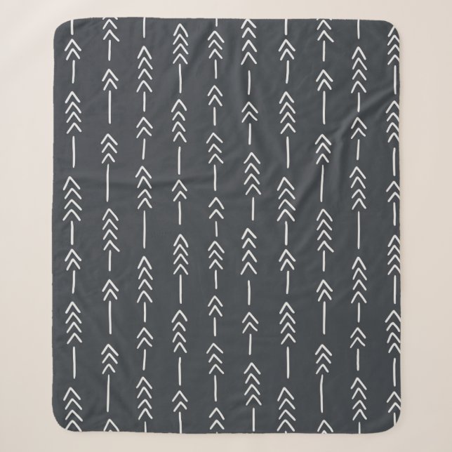 Seamless hand drawn geometric tribal pattern with  sherpa blanket (Front)