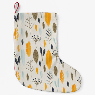 Seamless hand illustrated floral pattern on paper  small christmas stocking