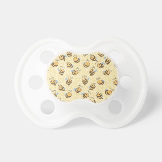 Seamless Honey Bee Pattern Pacifier (Front)