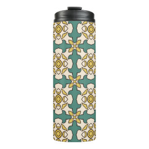 Seamless illustrated pattern made of abstract elem thermal tumbler