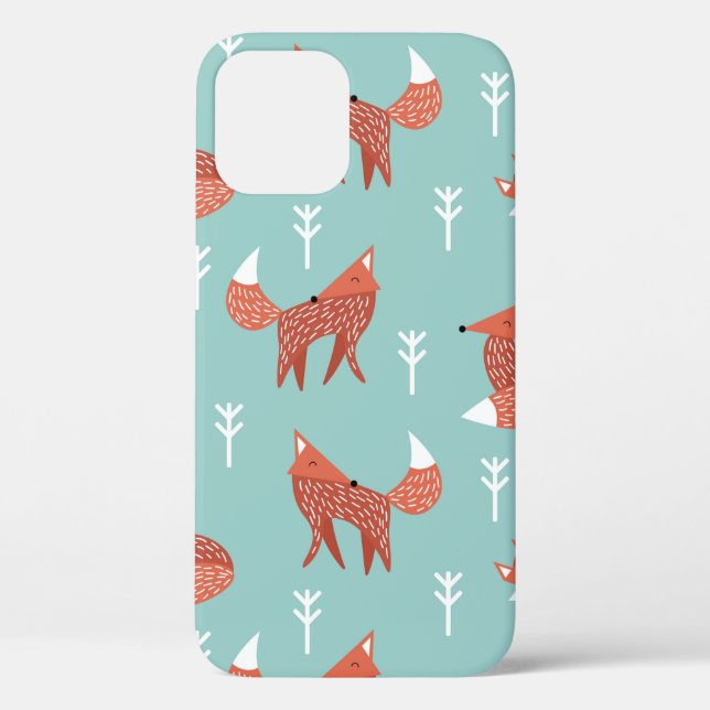 Seamless illustration pattern with cute orange fox Case-Mate iPhone case (Back)