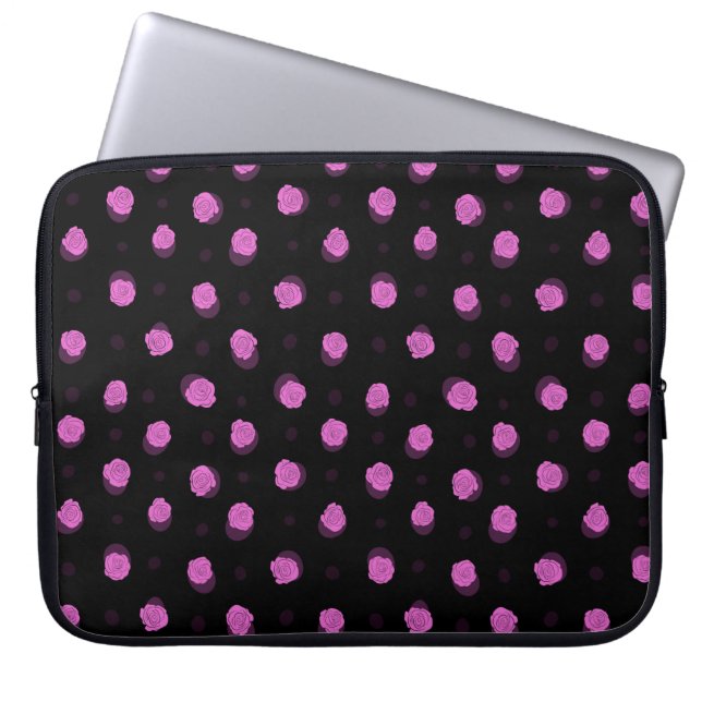  seamless ink pattern with abstract flowers in vio laptop sleeve (Front)