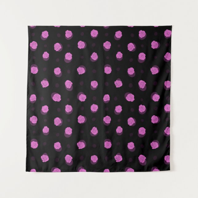  seamless ink pattern with abstract flowers in vio tapestry (Front)