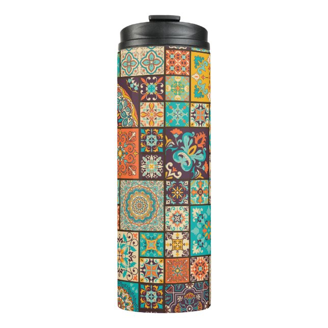 Seamless Islamic, Arabic tile pattern. Thermal Tumbler (Front)