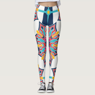 Seamless Islamic Art Colourful Leggings